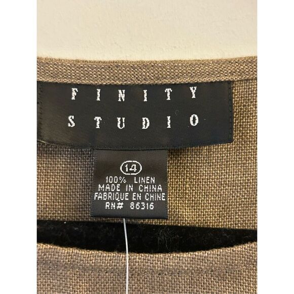 NWT Finity Studio 100%Linen Sleeveless Blouse & Pants set runs like 8 medium - Picture 12 of 16